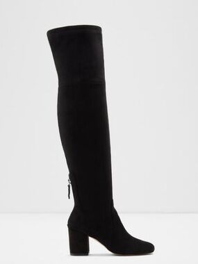 Aldo Black Over-the-Knee Block Heel Boots